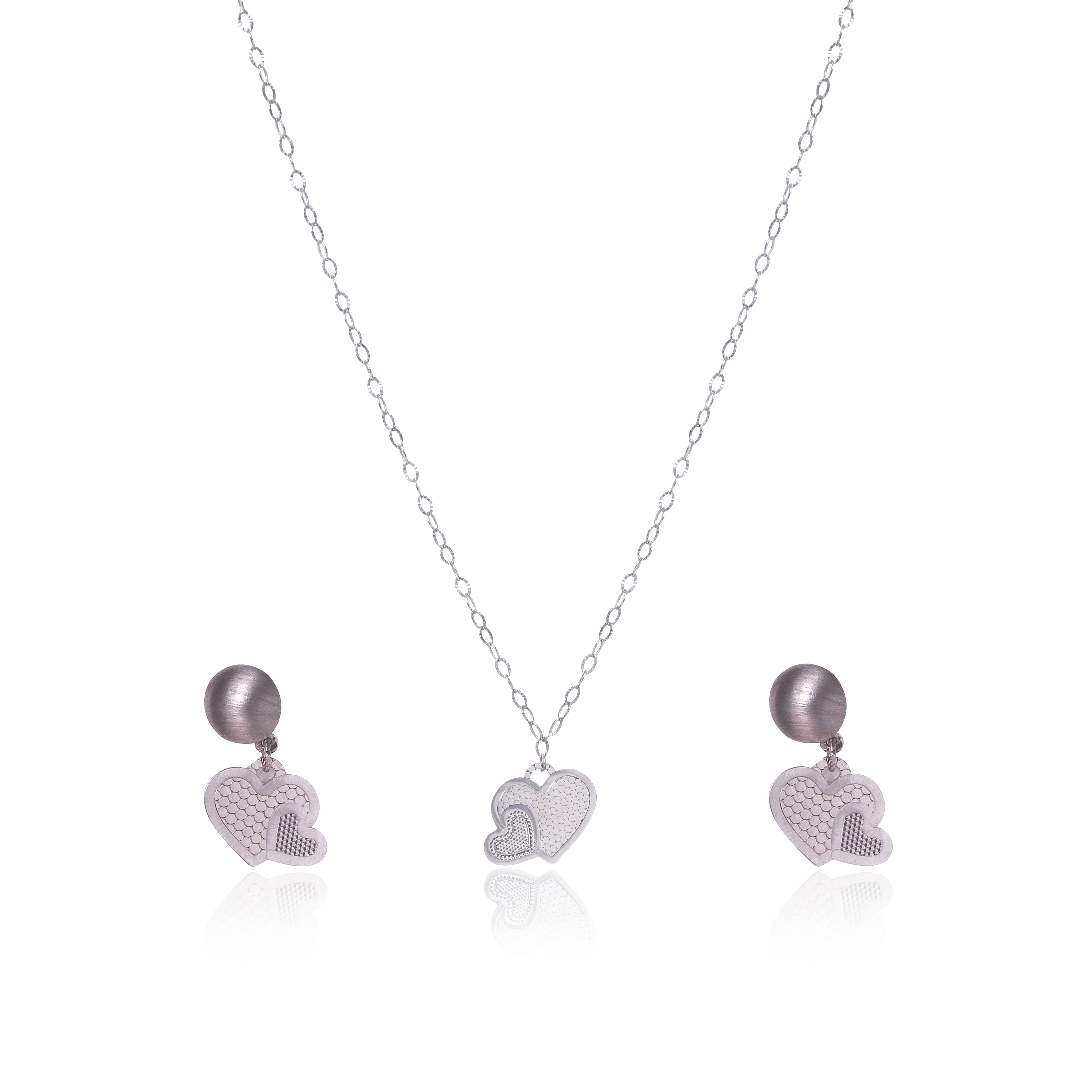 Double heart pendant set
