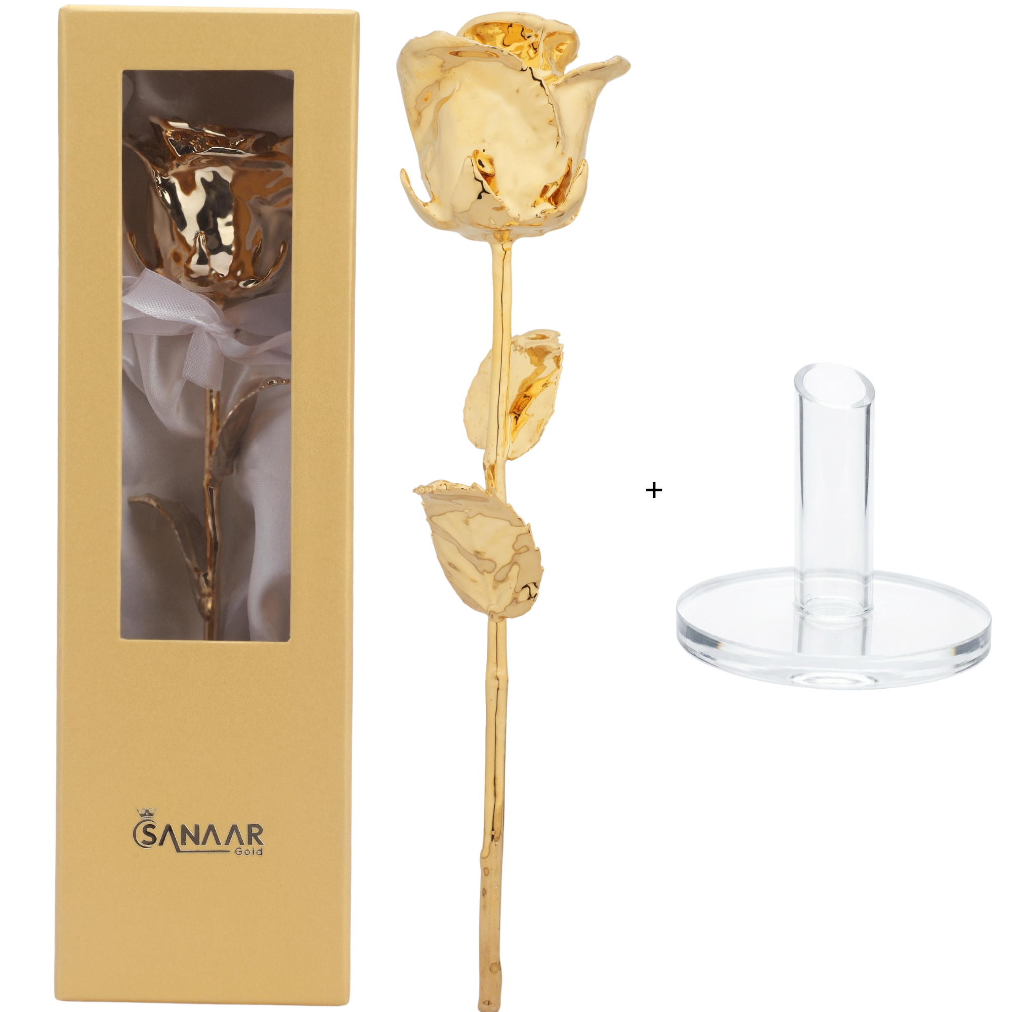 Premium | 24k Gold dipped Rose | 11 inches | with stand
