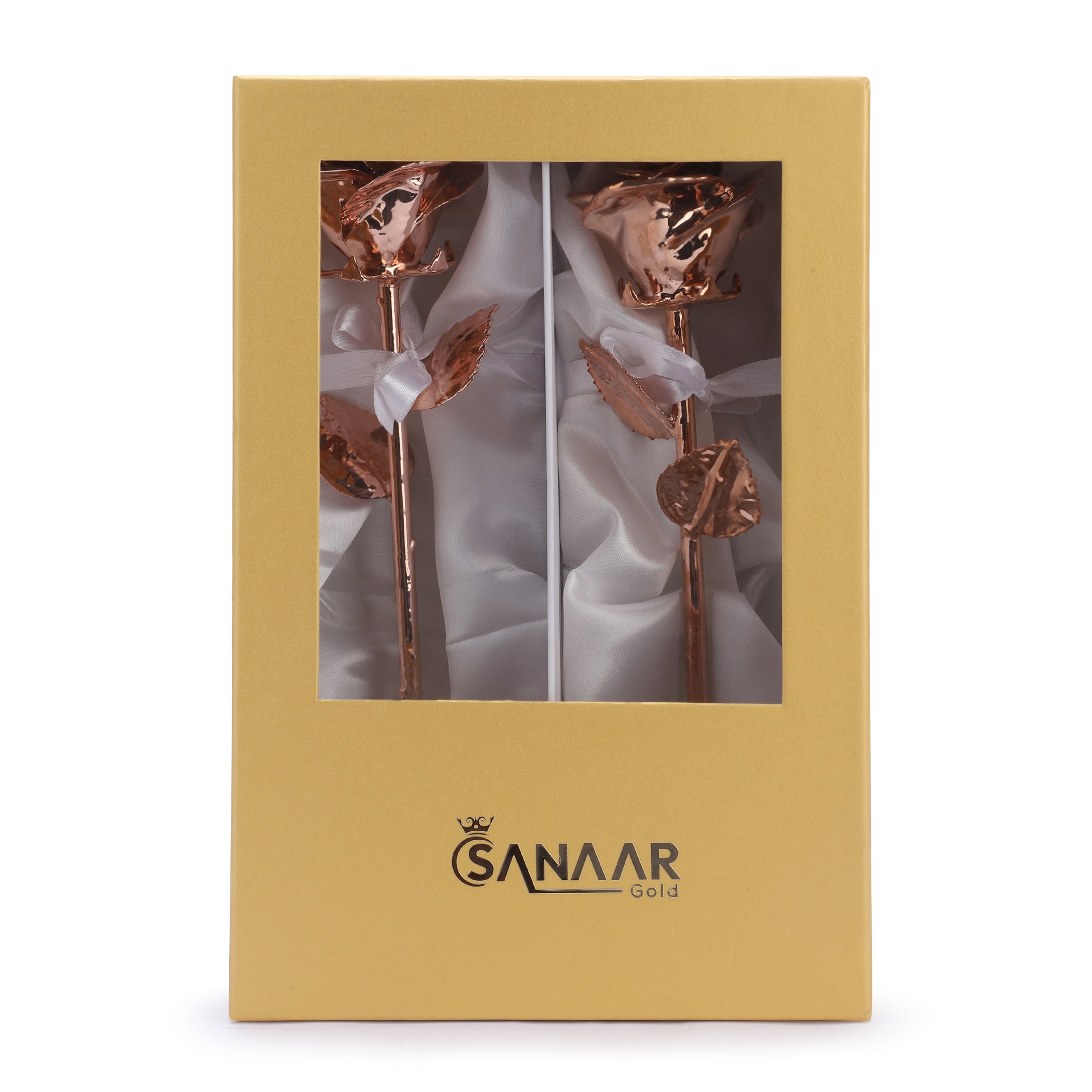 Premium RoseGold dipped Rose Pack of 2
