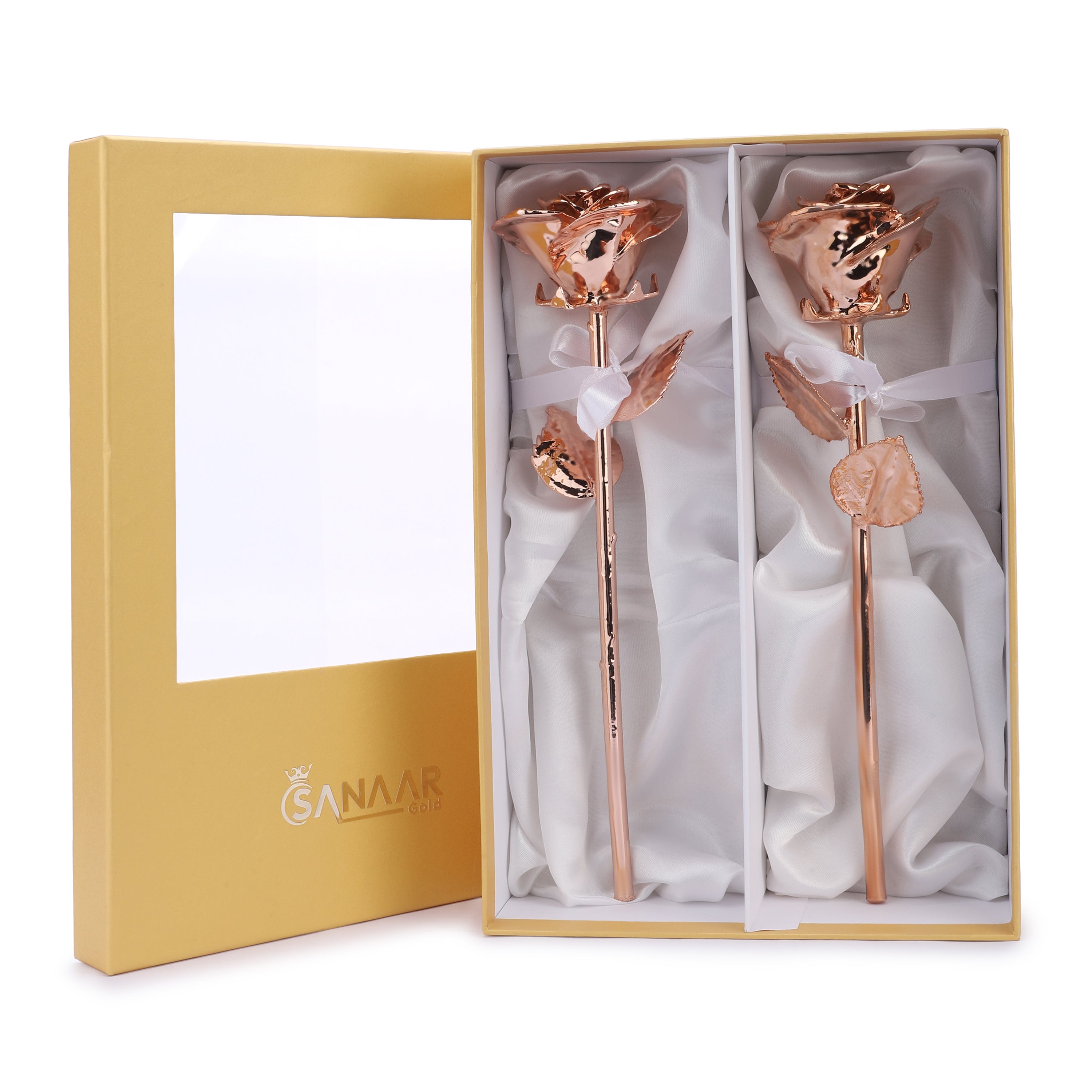 Premium RoseGold dipped Rose Pack of 2