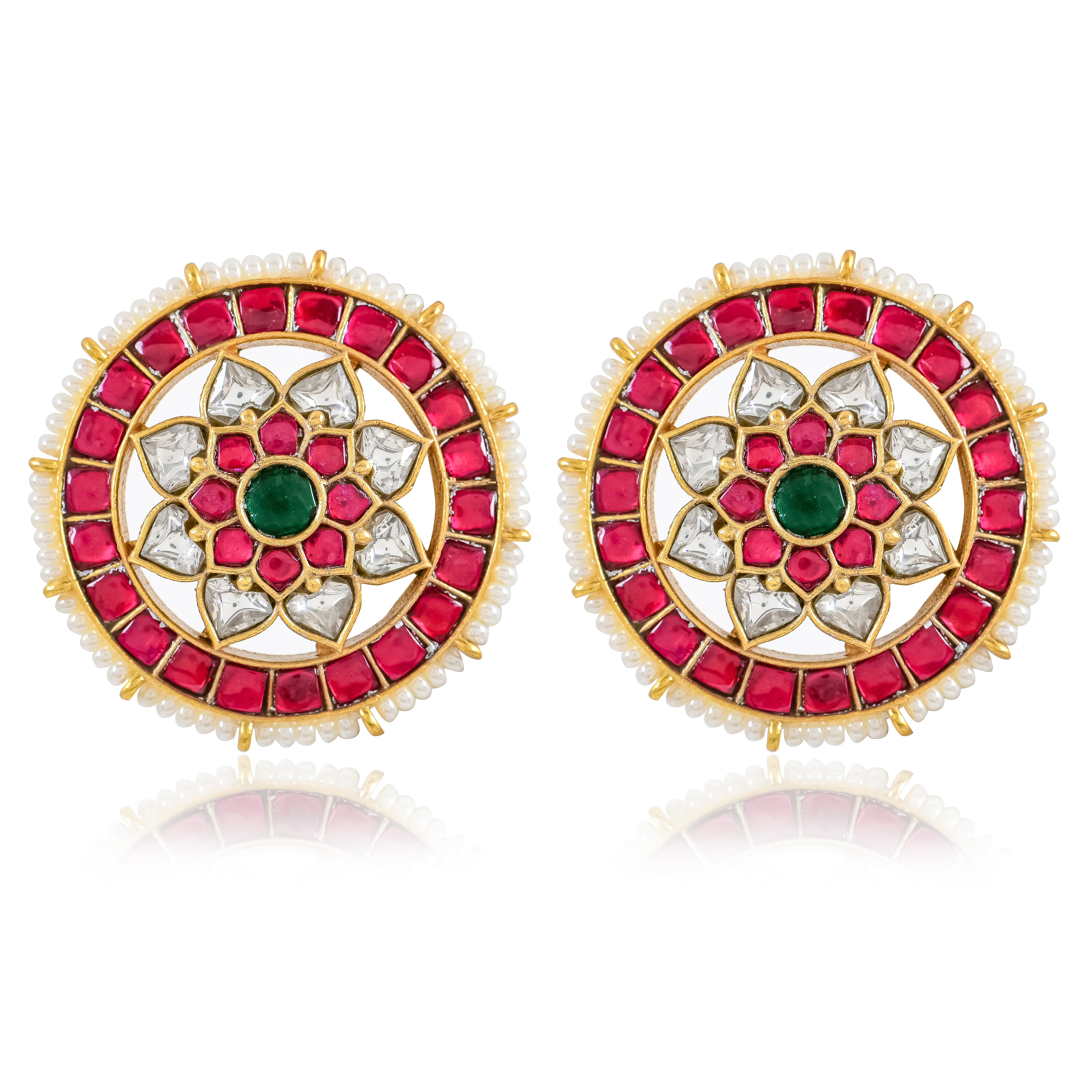 Classic Round Kundan Earrings