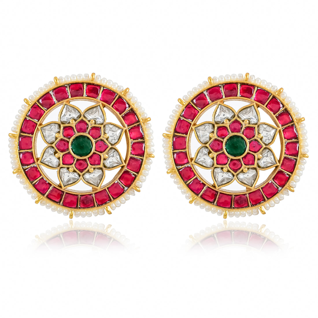 Classic Round Kundan Earrings