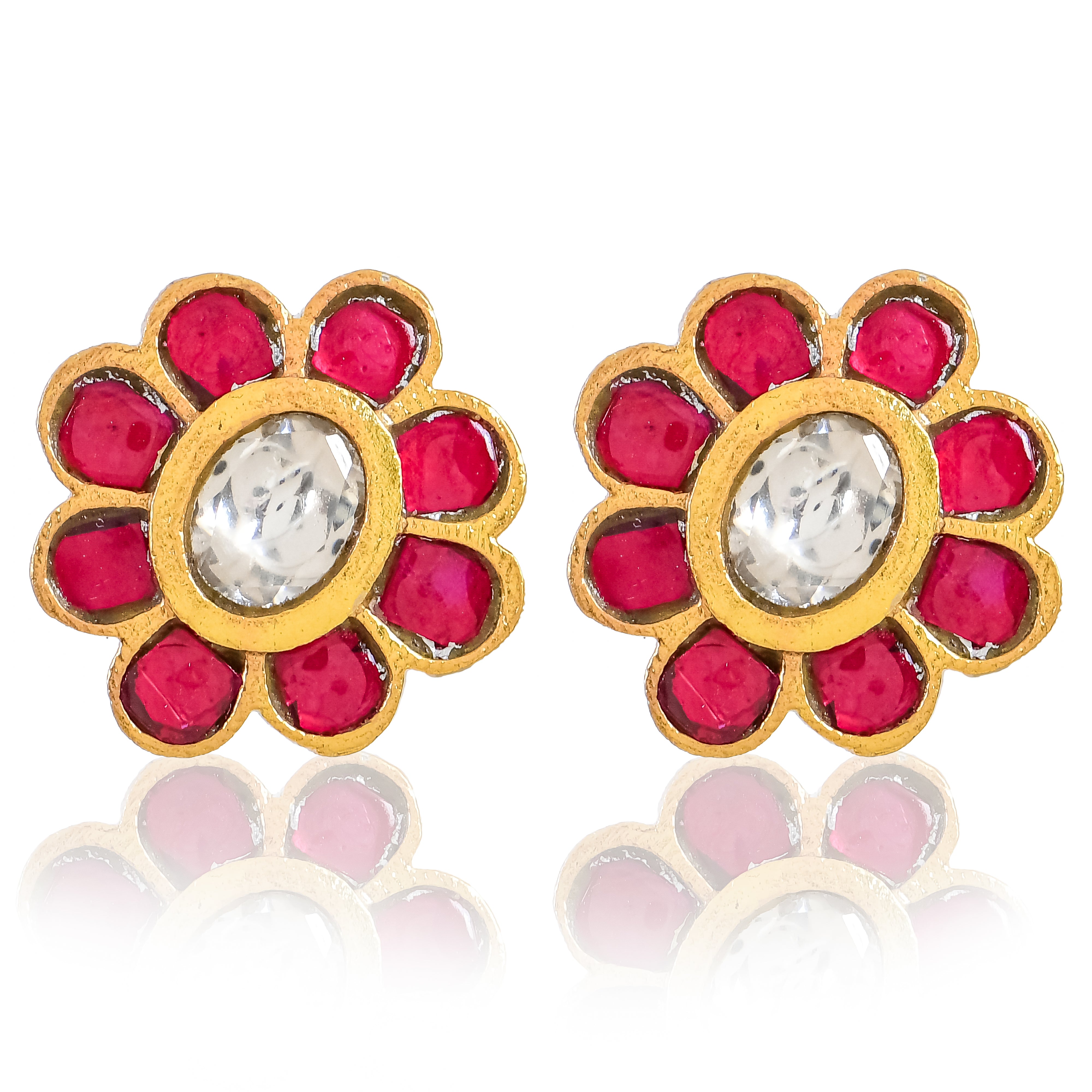Lotus Charm Kundan Studs