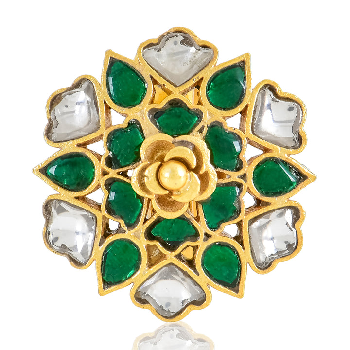 Emerald Petal Adjustable Ring