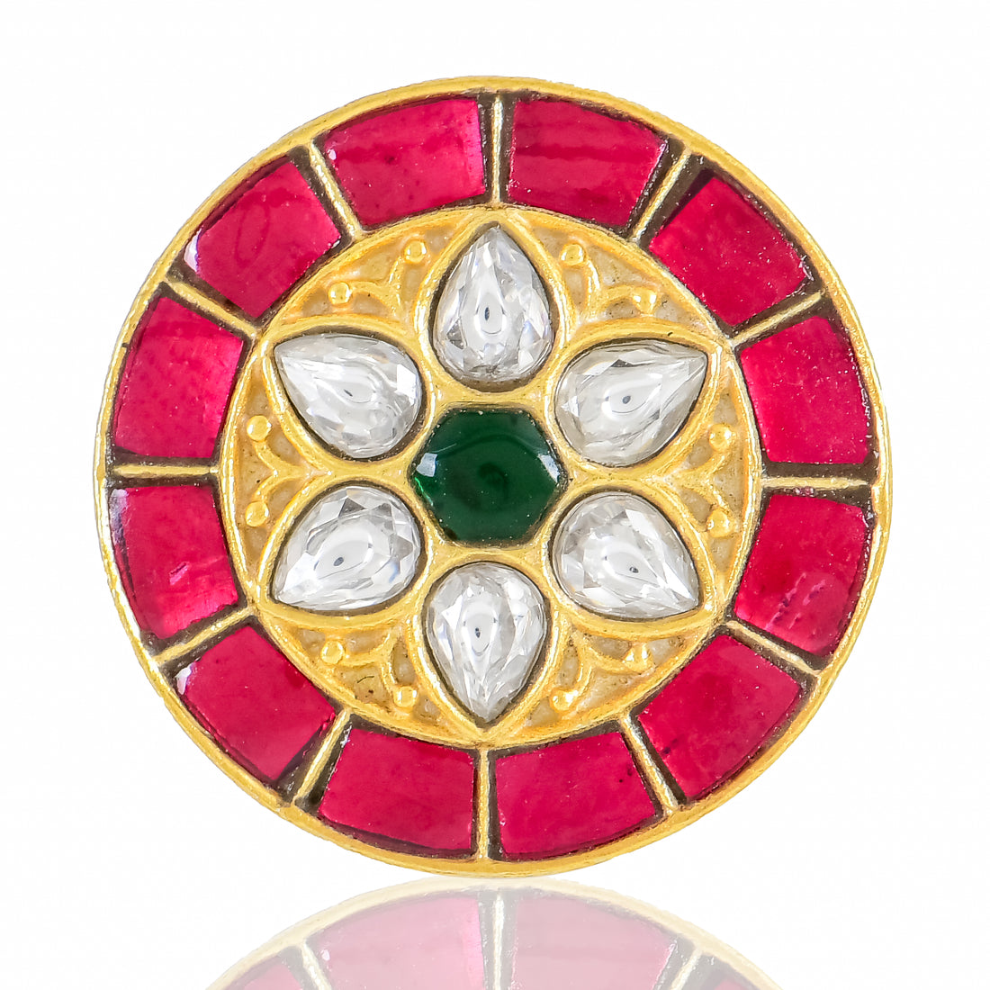 Divine Glow Adjustable Kundan Ring