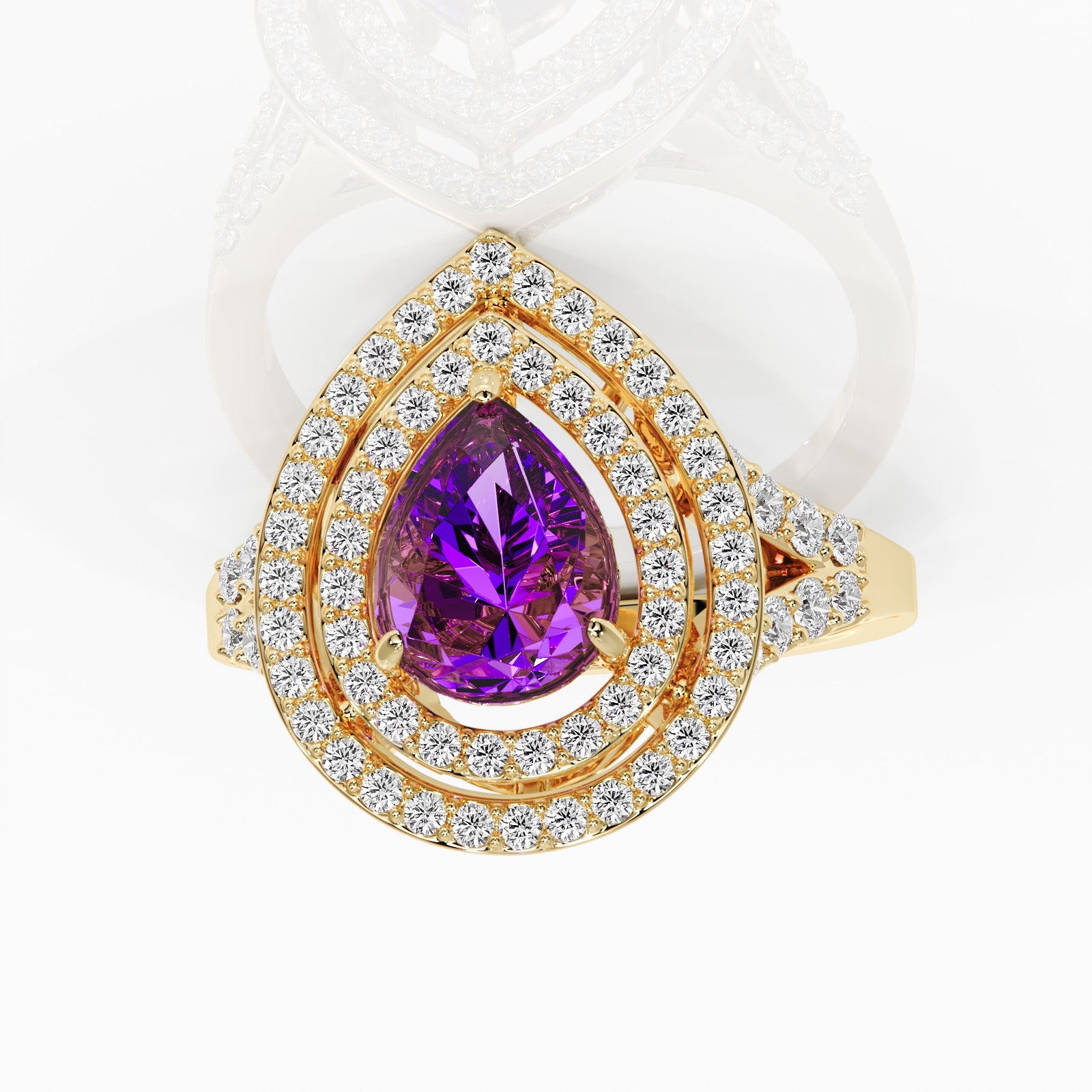Vintage Amethyst Drop Ring