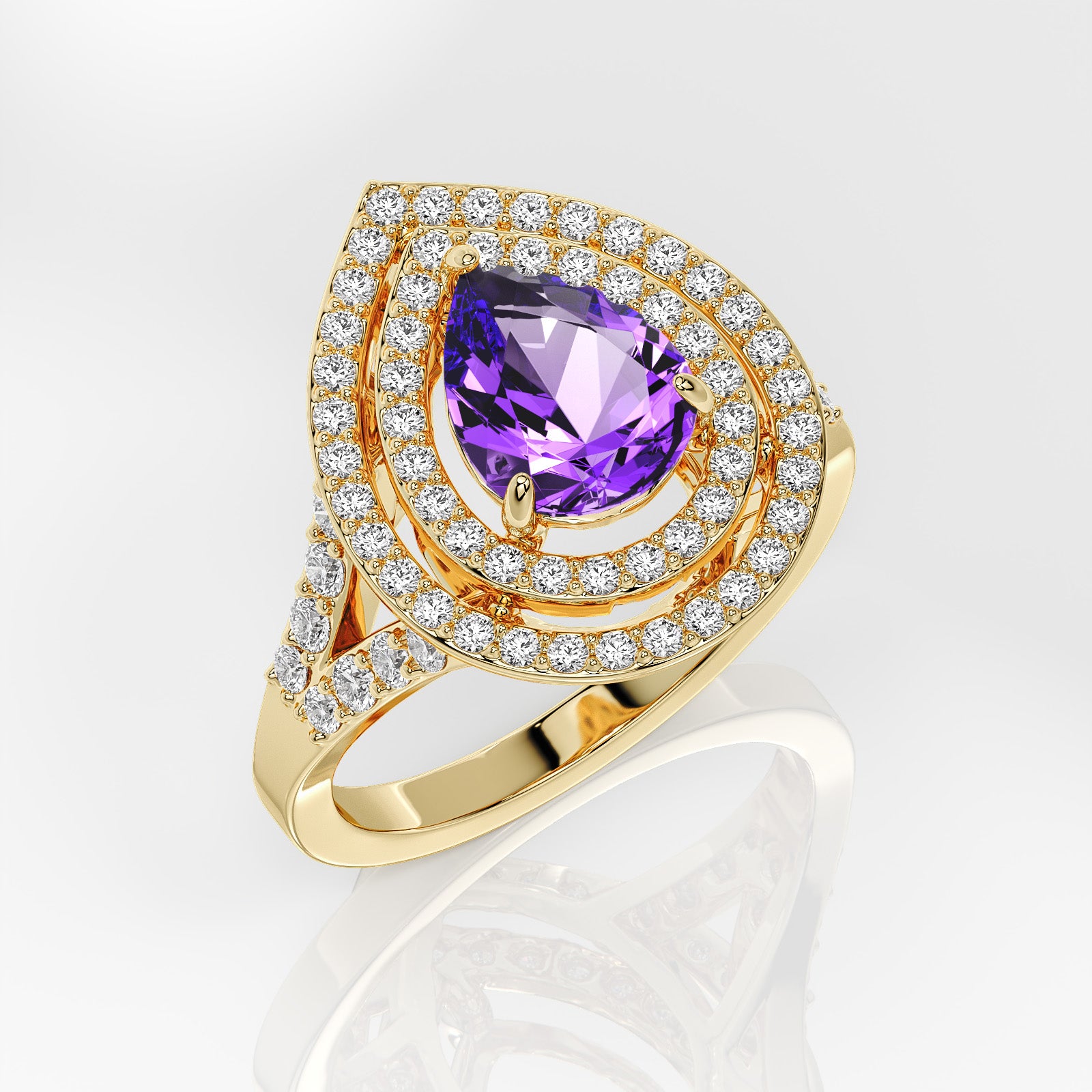 Vintage Amethyst Drop Ring