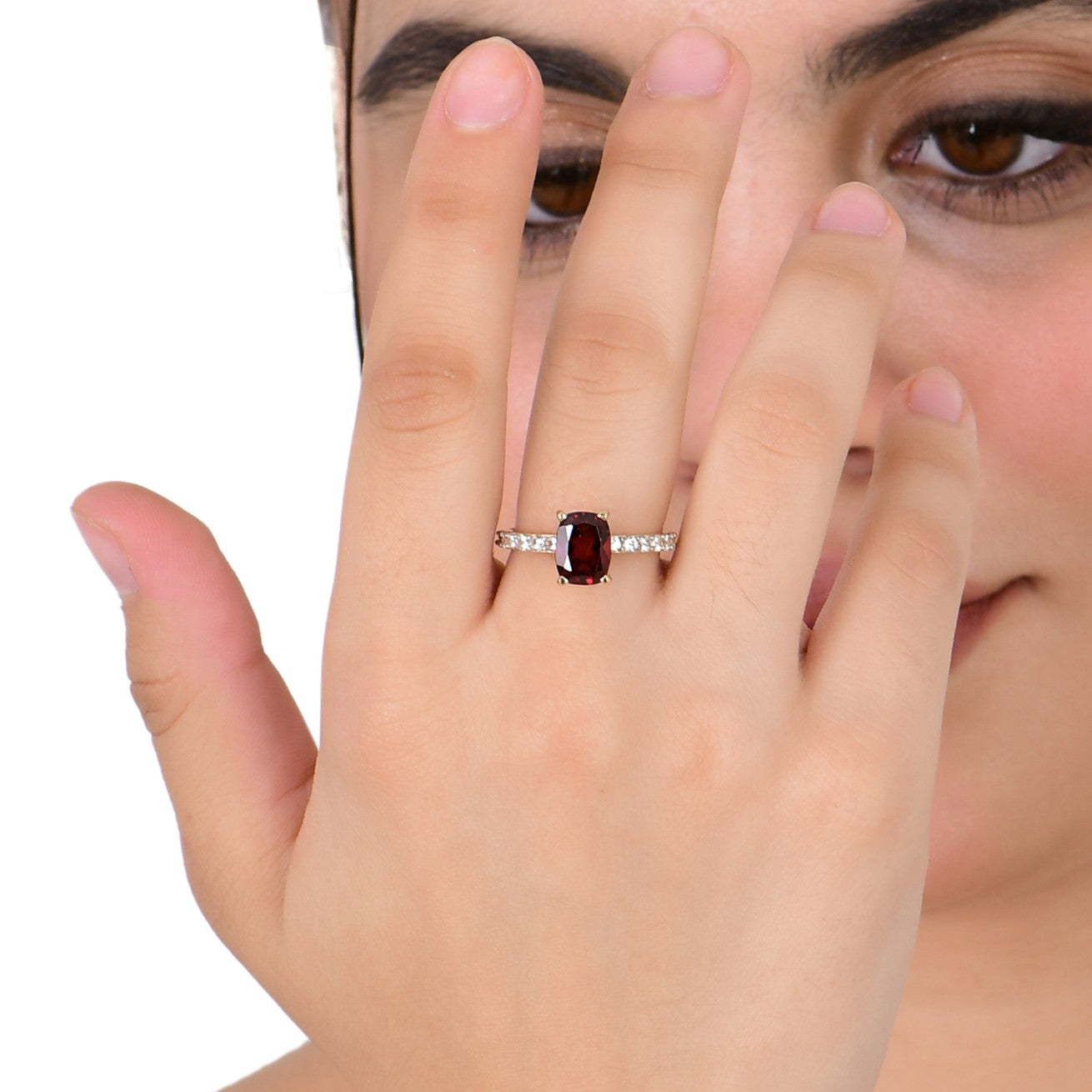 Regal Red Garnet Ring