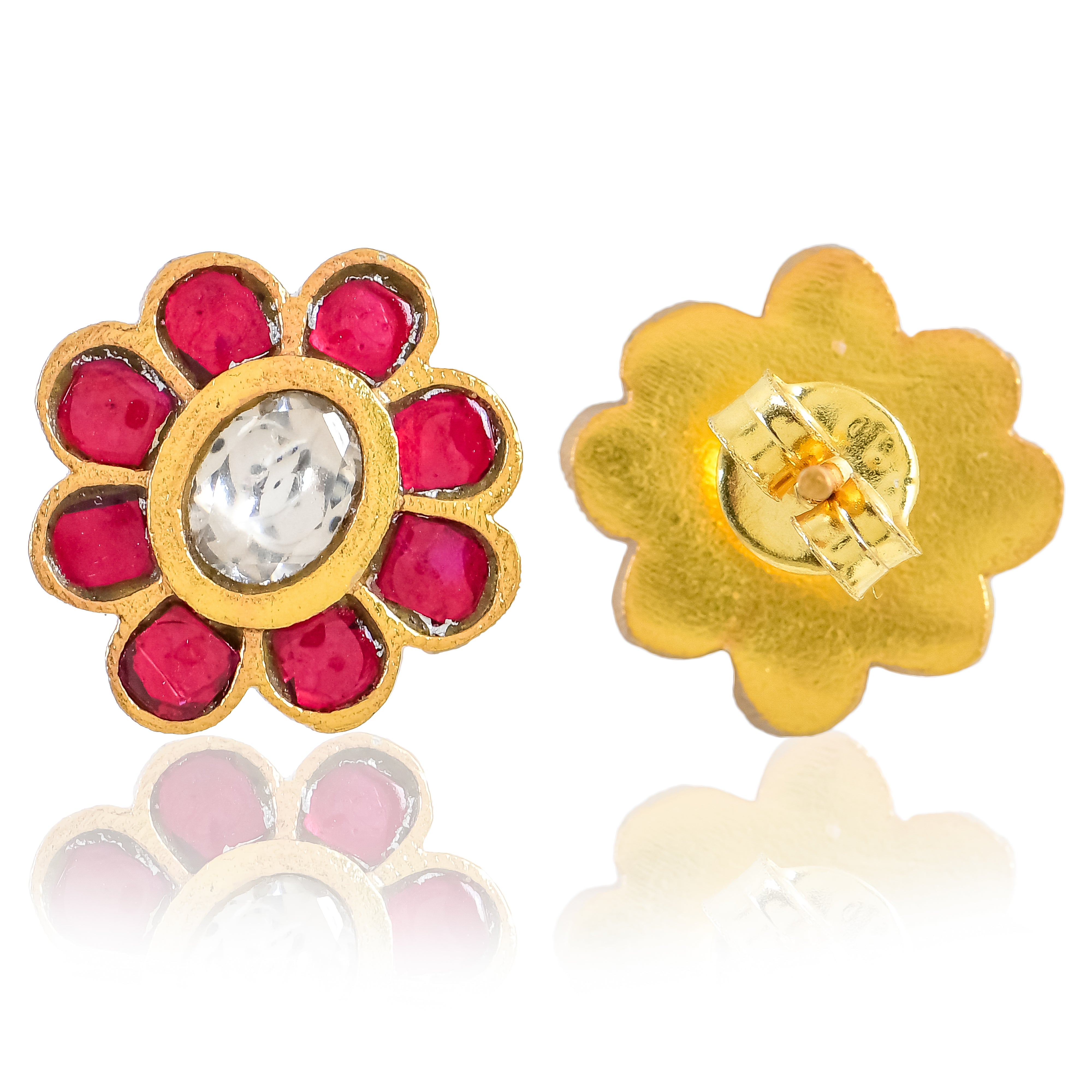 Lotus Charm Kundan Studs