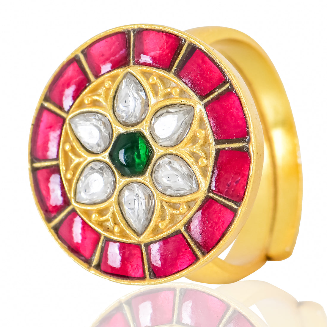 Divine Glow Adjustable Kundan Ring