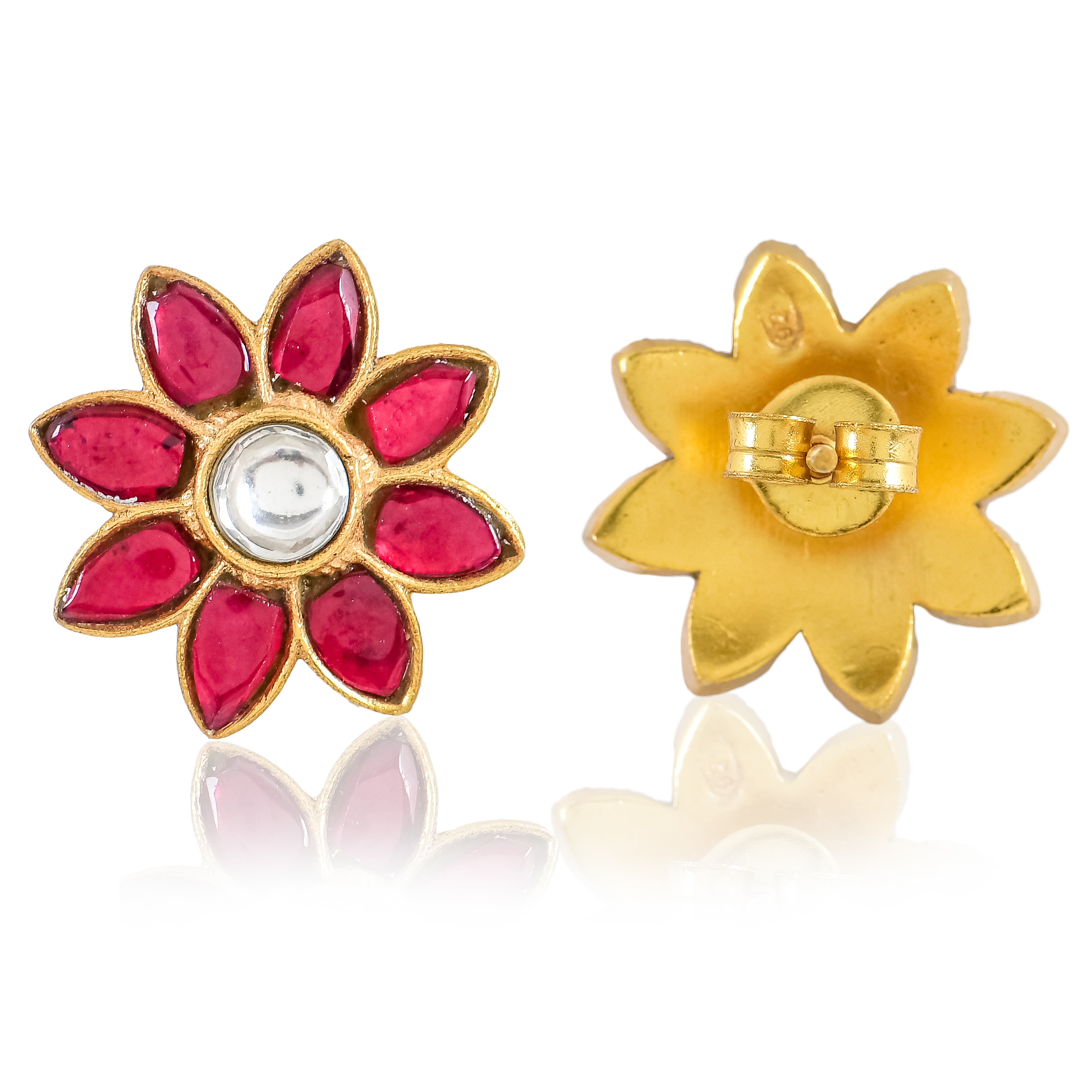 Blossom Pink Kundan Studs
