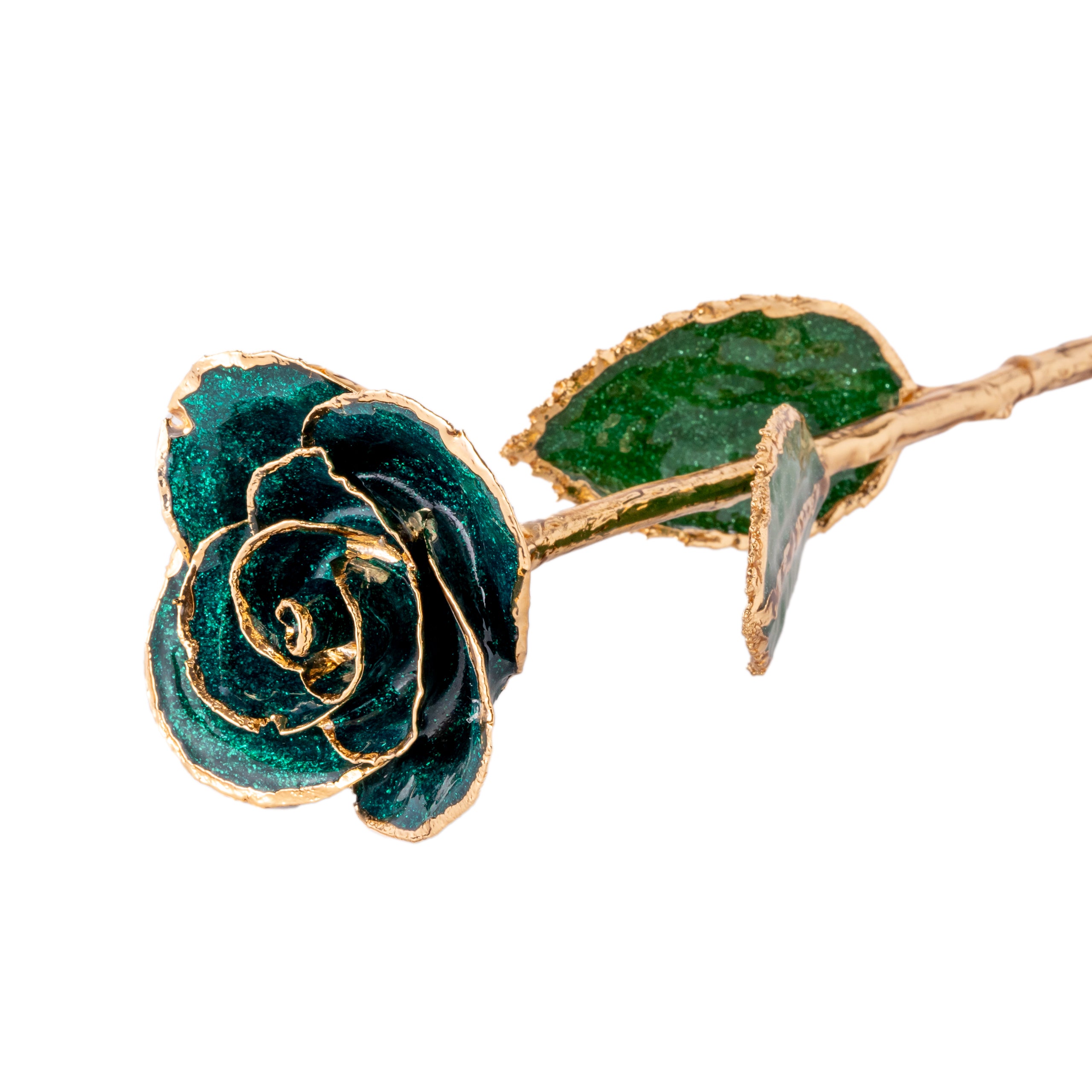 Elegant 24k Emerald Green Gold dipped Rose