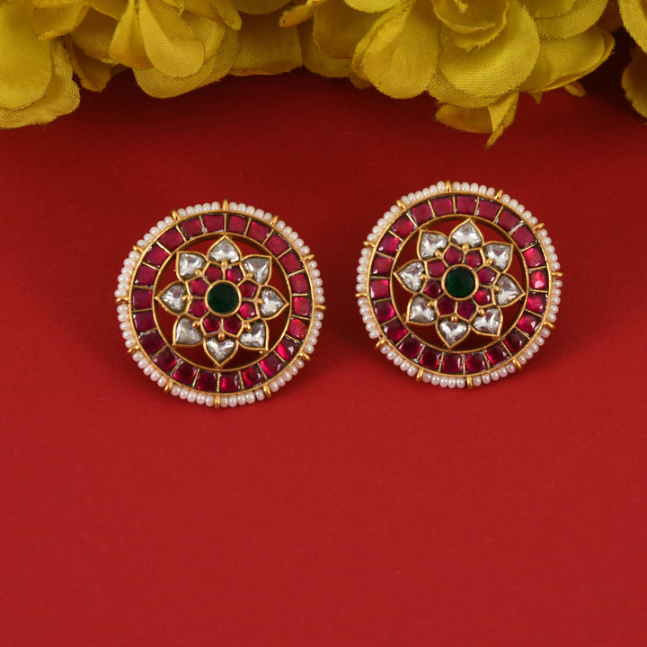 Classic Round Kundan Earrings