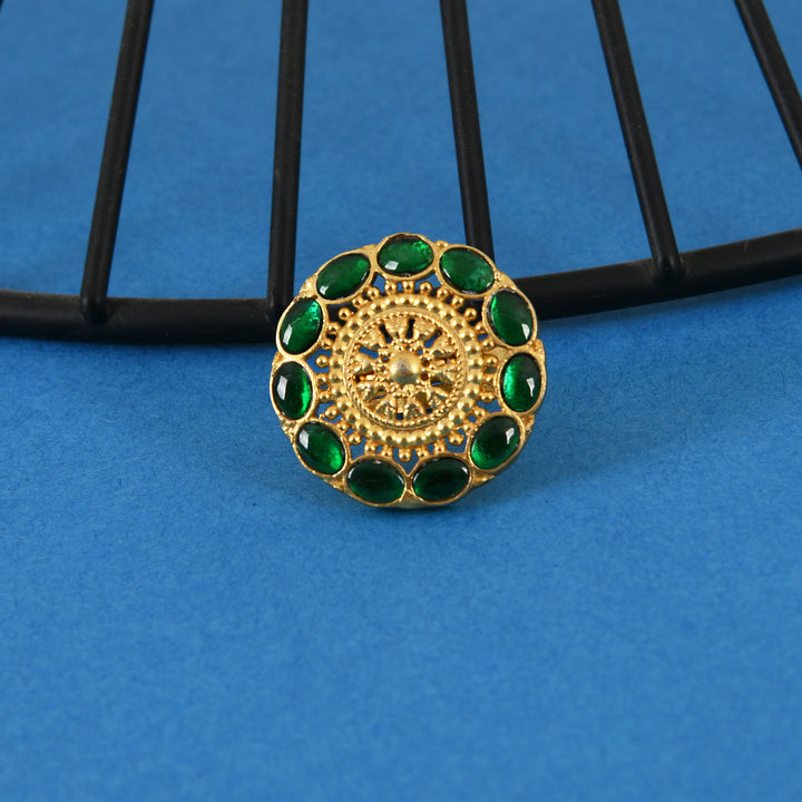 Emerald Glow Adjustable Ring