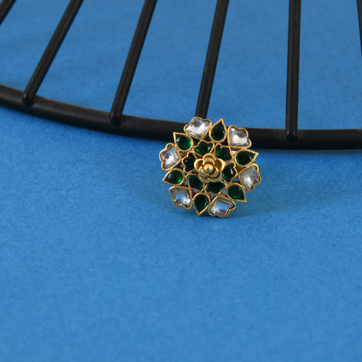 Emerald Petal Adjustable Ring