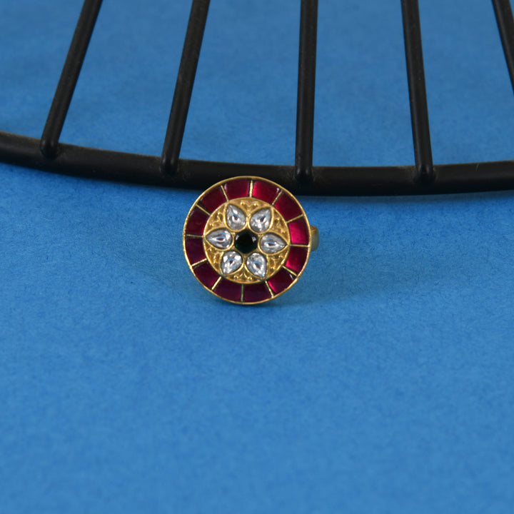 Divine Glow Adjustable Kundan Ring
