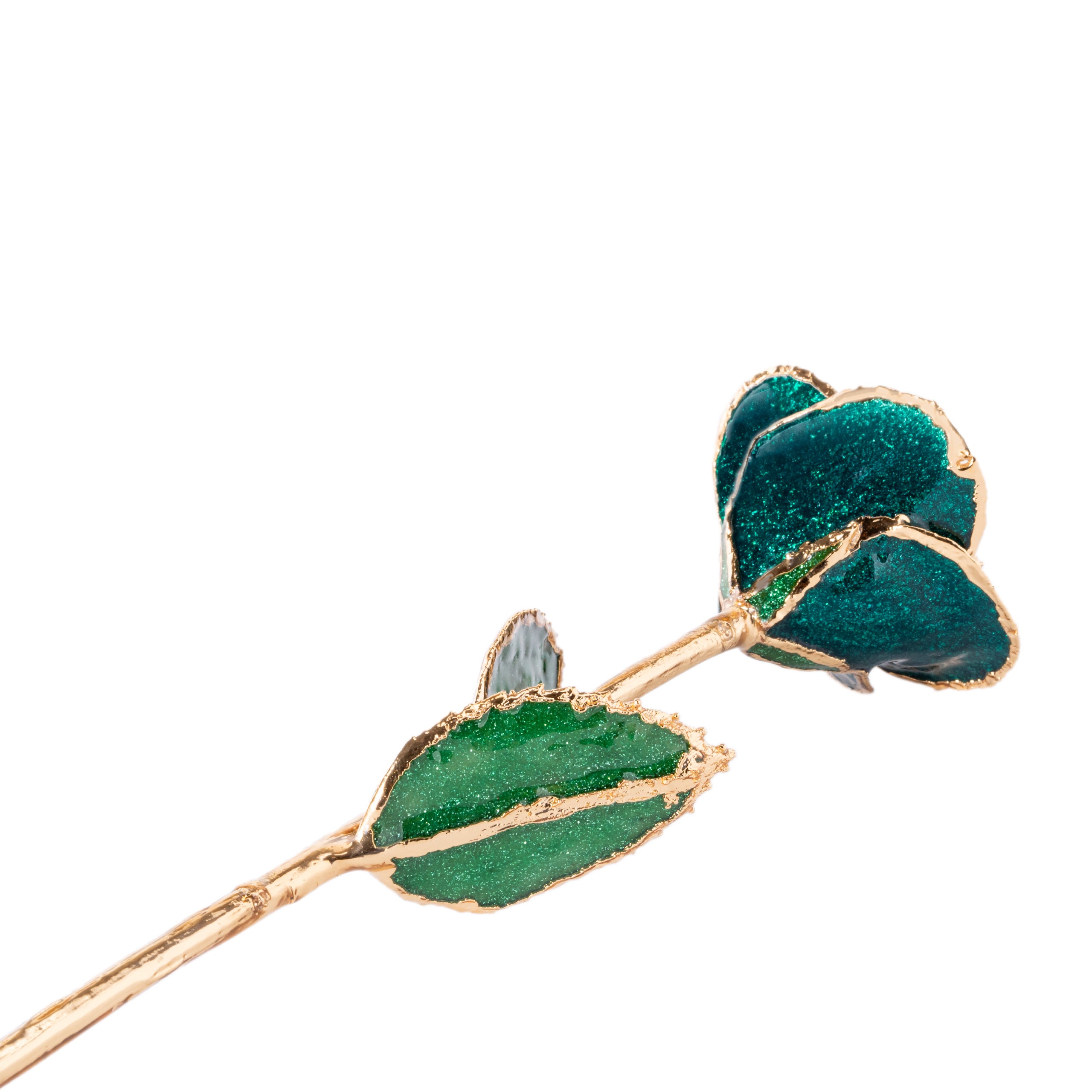 Elegant 24k Emerald Green Gold dipped Rose
