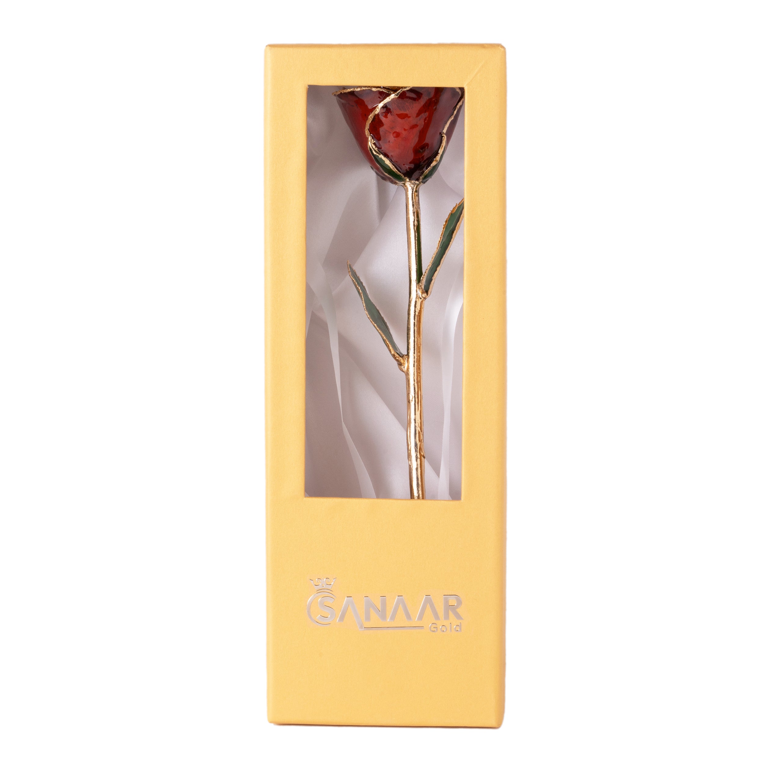 Elegant 24k Scarlet Red Gold dipped Rose