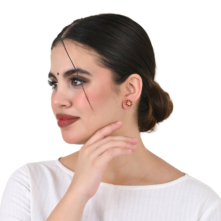 Lotus Charm Kundan Studs