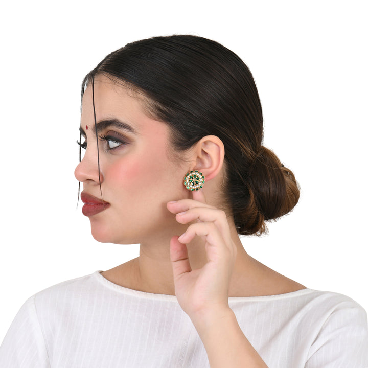 Sunshine Flower Kundan Earrings