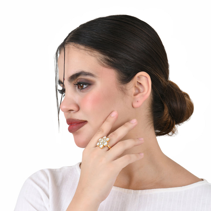 White Aura Adjustable Ring