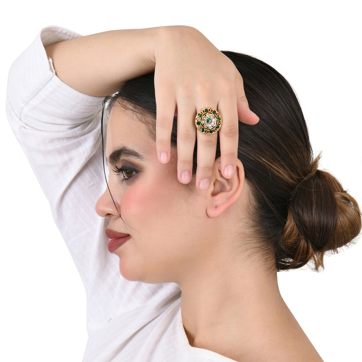 Regal Green Glow Adjustable Ring