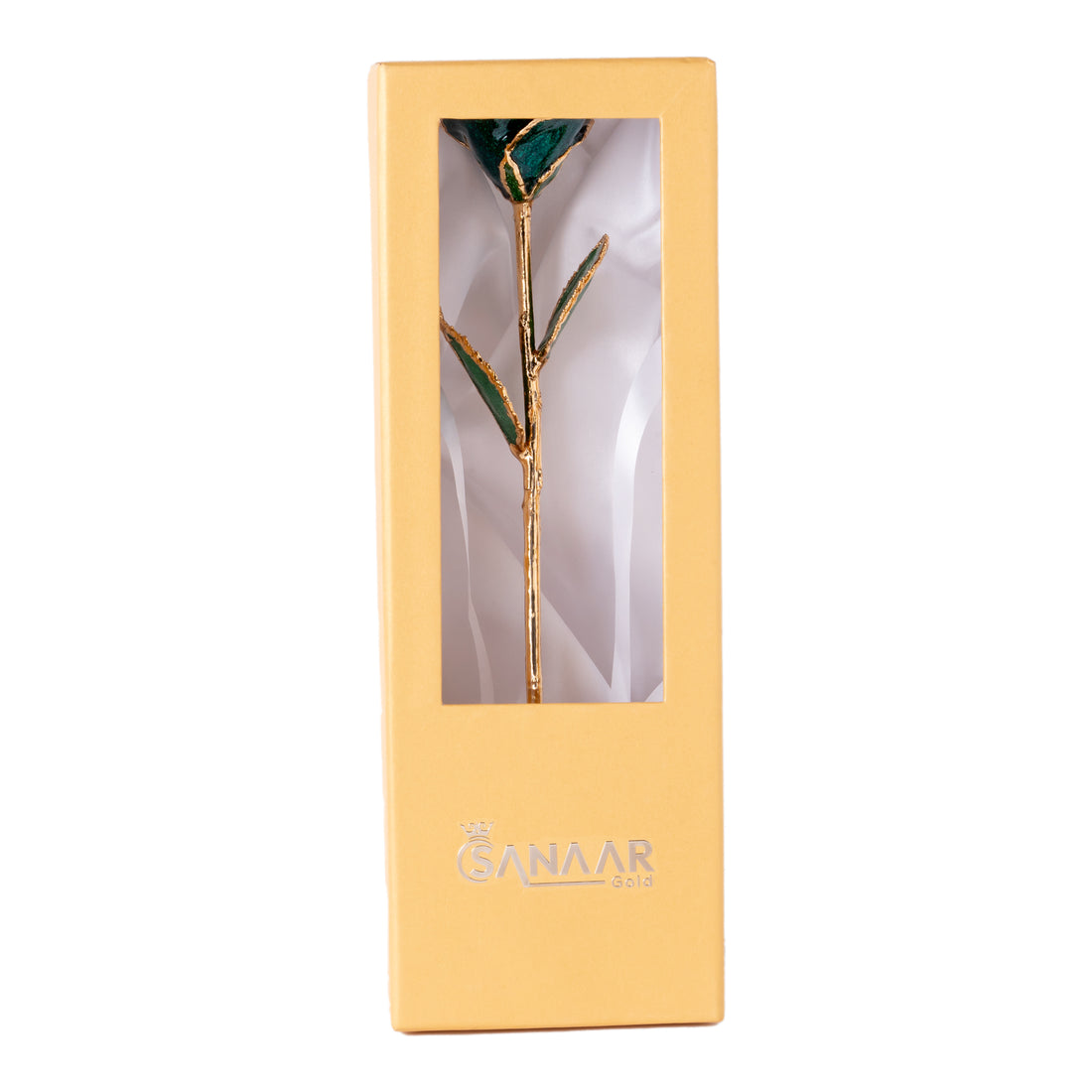 Elegant 24k Emerald Green Gold dipped Rose