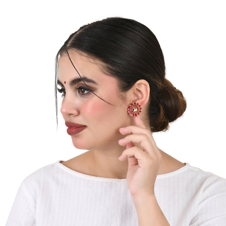 Fusion Petals Kundan Earrings