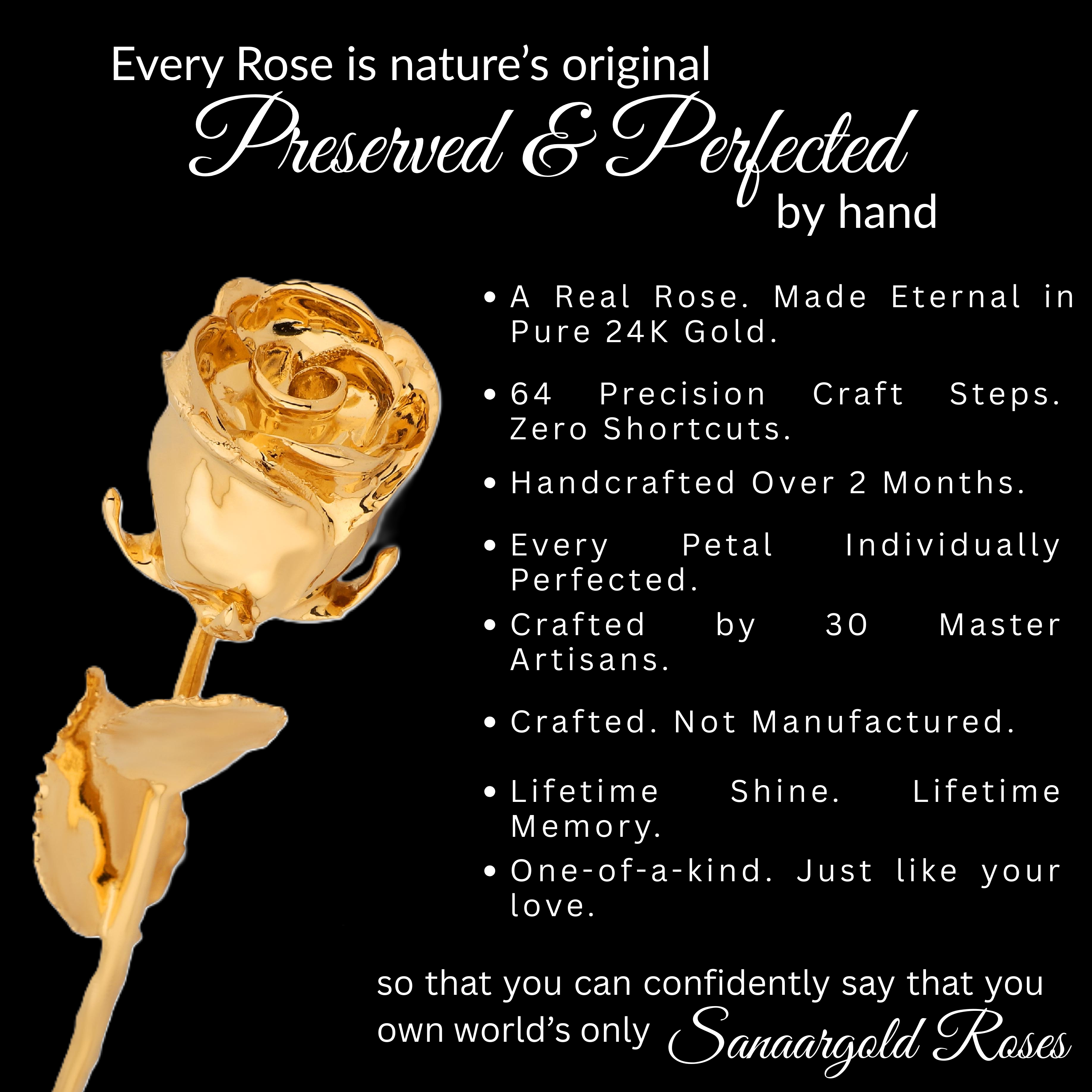 Elegant 24k Gold dipped Rose