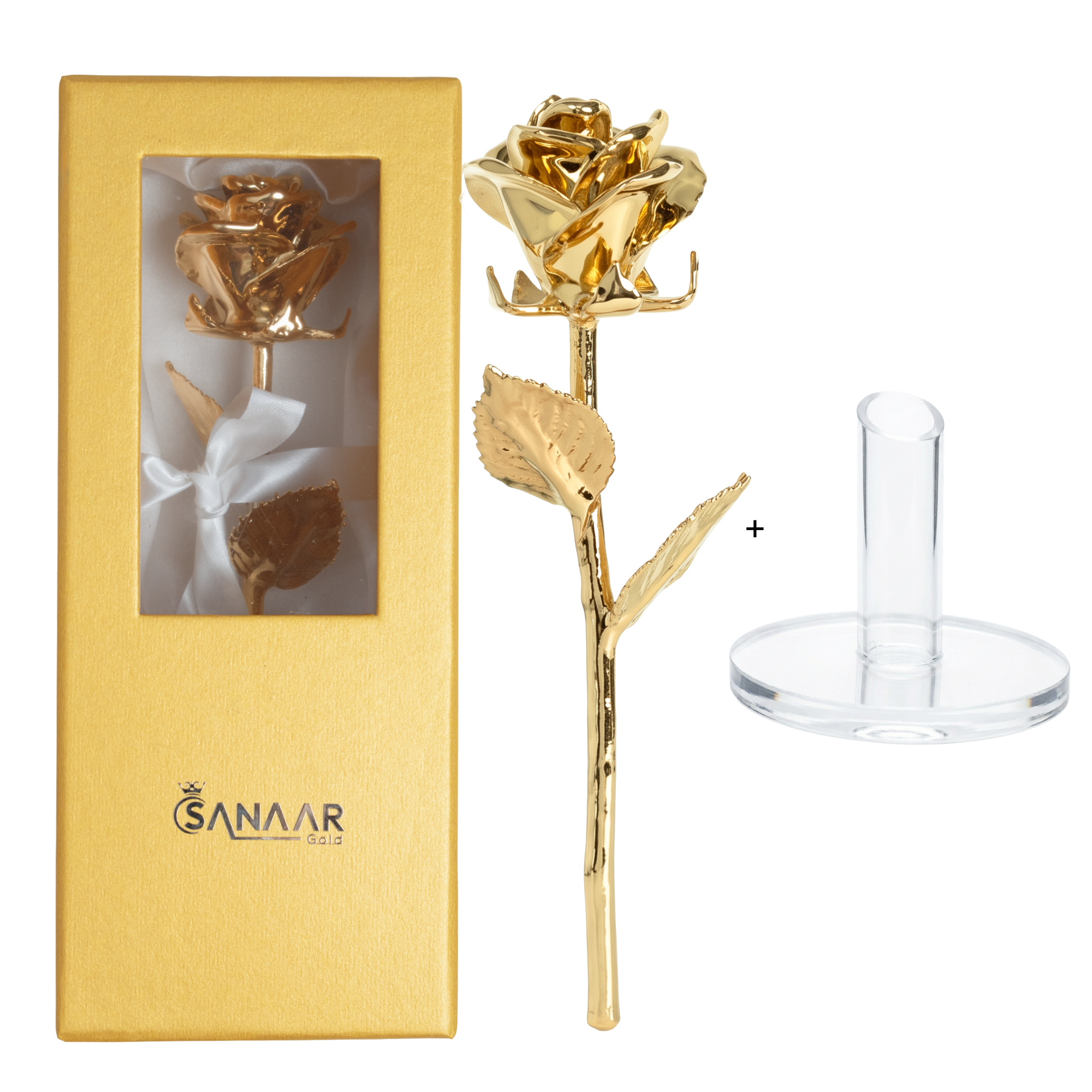 Premium | 24k Gold dipped Rose | 7 inches | with stand