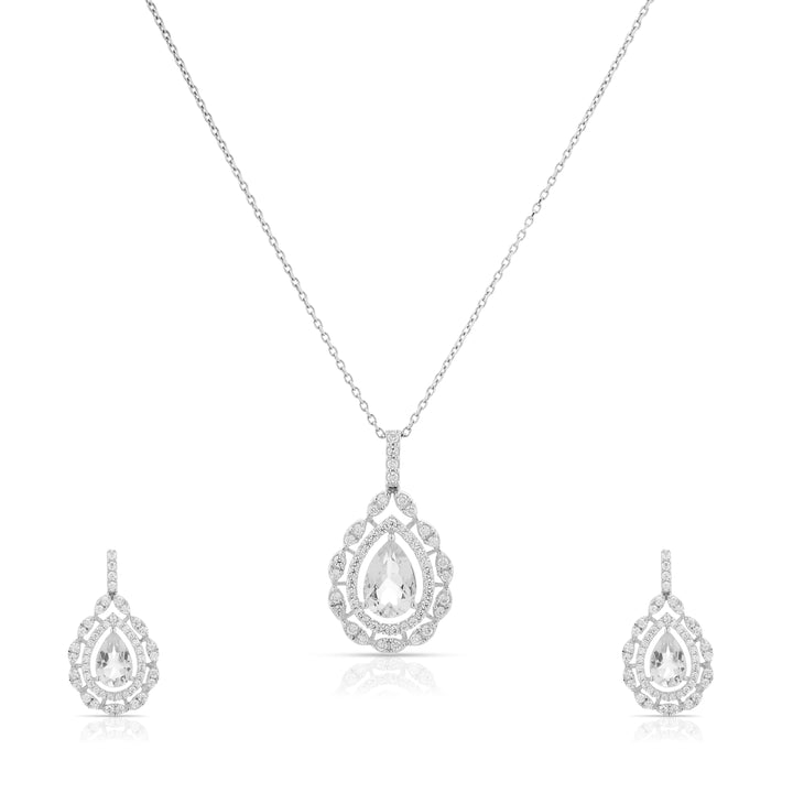 Diamond Drop Pendant Set
