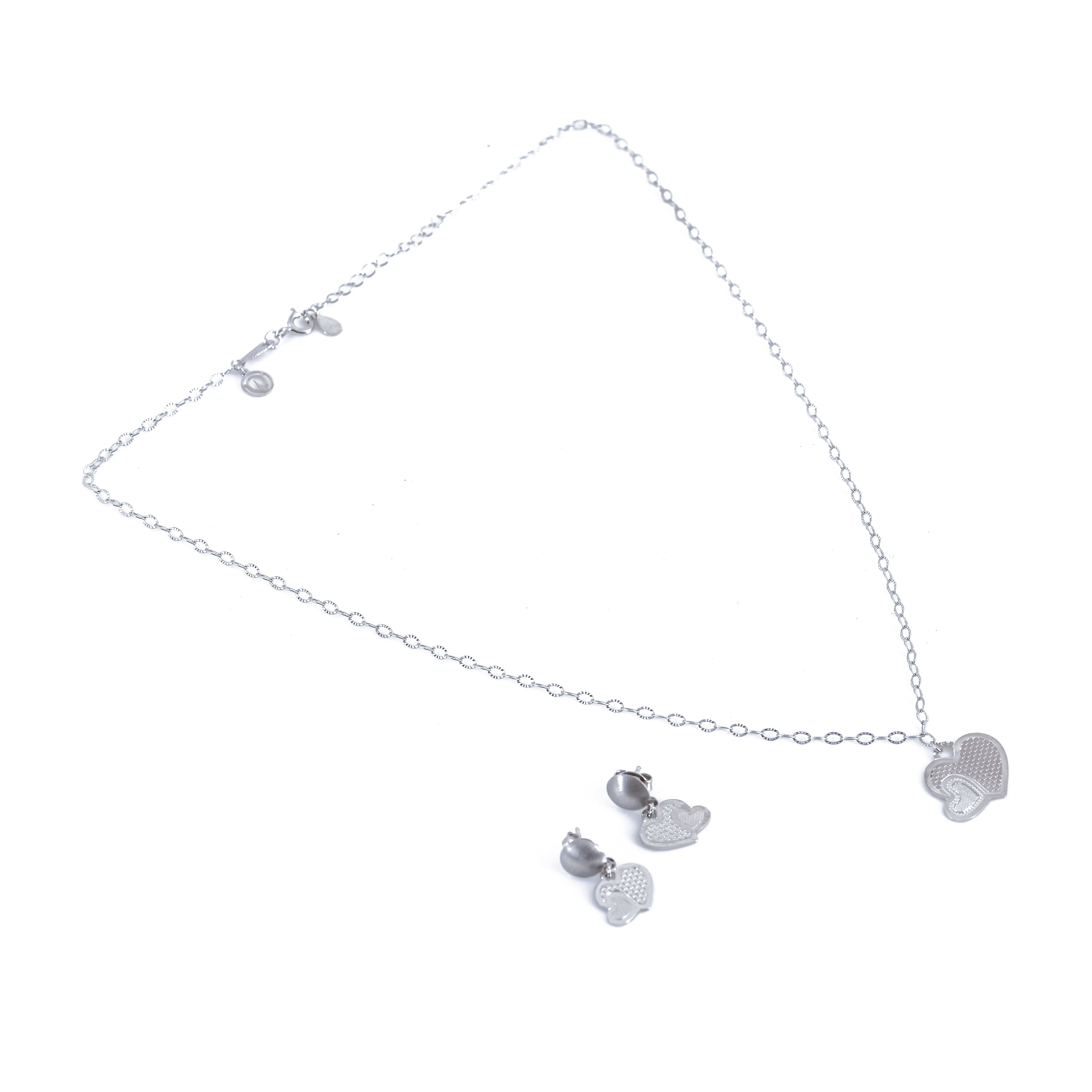 Double heart pendant set