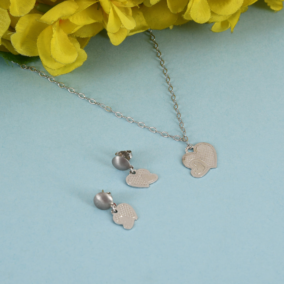 dobule heart pendant set