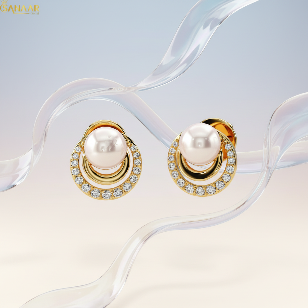 Halo Pearl Motion Earrings