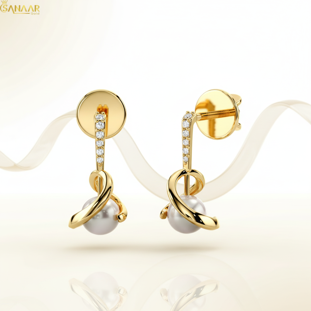 Pearl Crest Drop Earrings