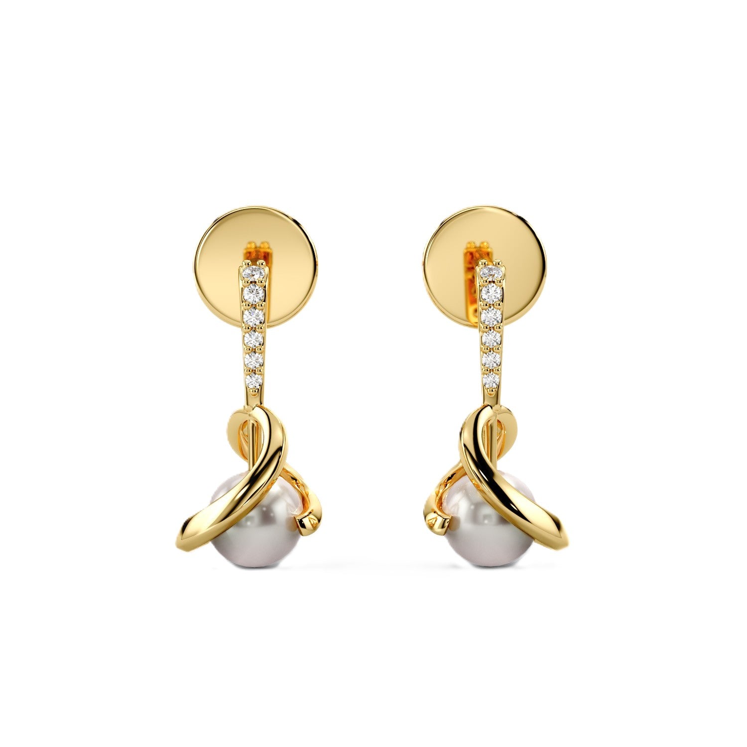 Pearl Crest Drop Earrings