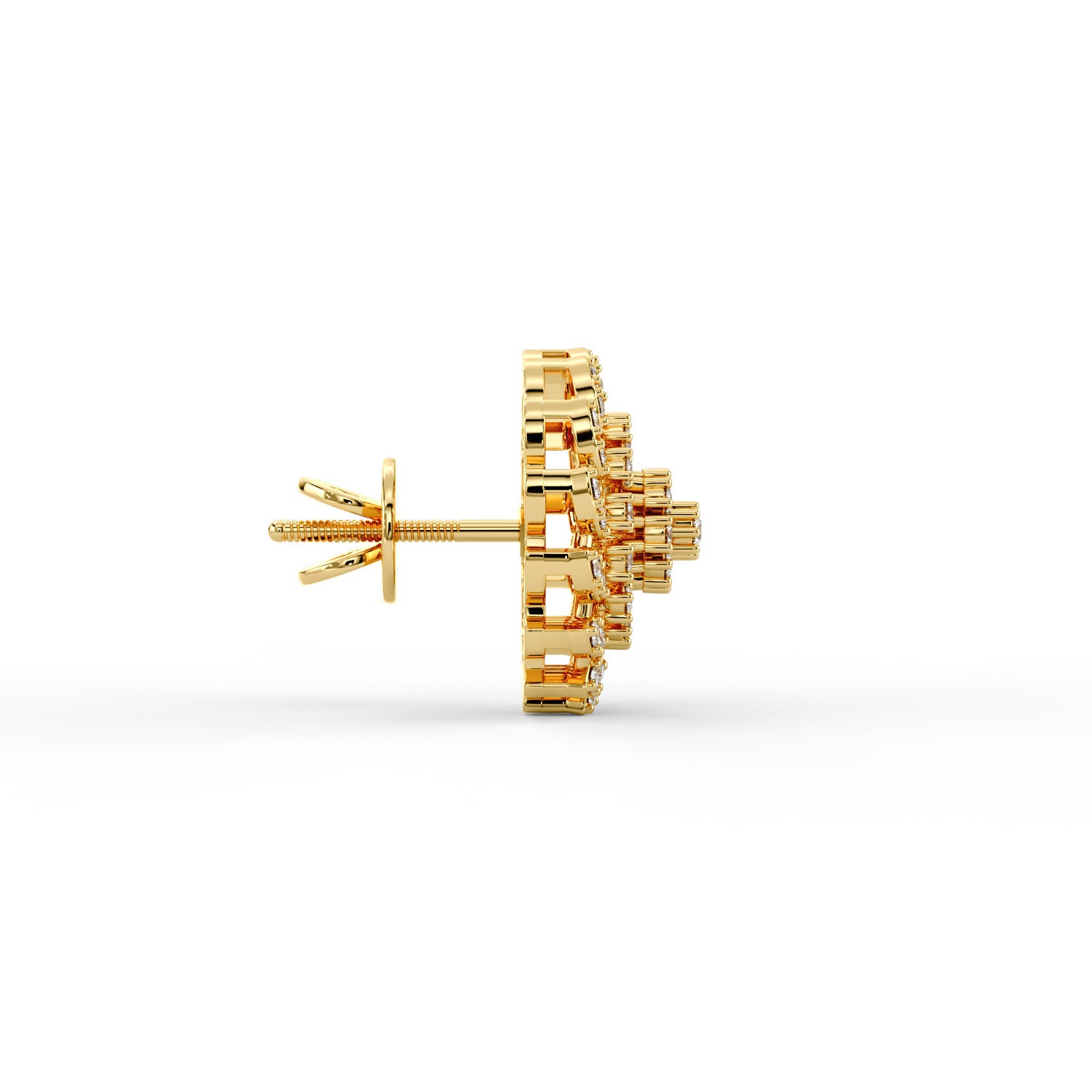 Floral Burst CZ Stud Earrings