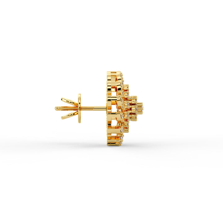 Floral Burst CZ Stud Earrings