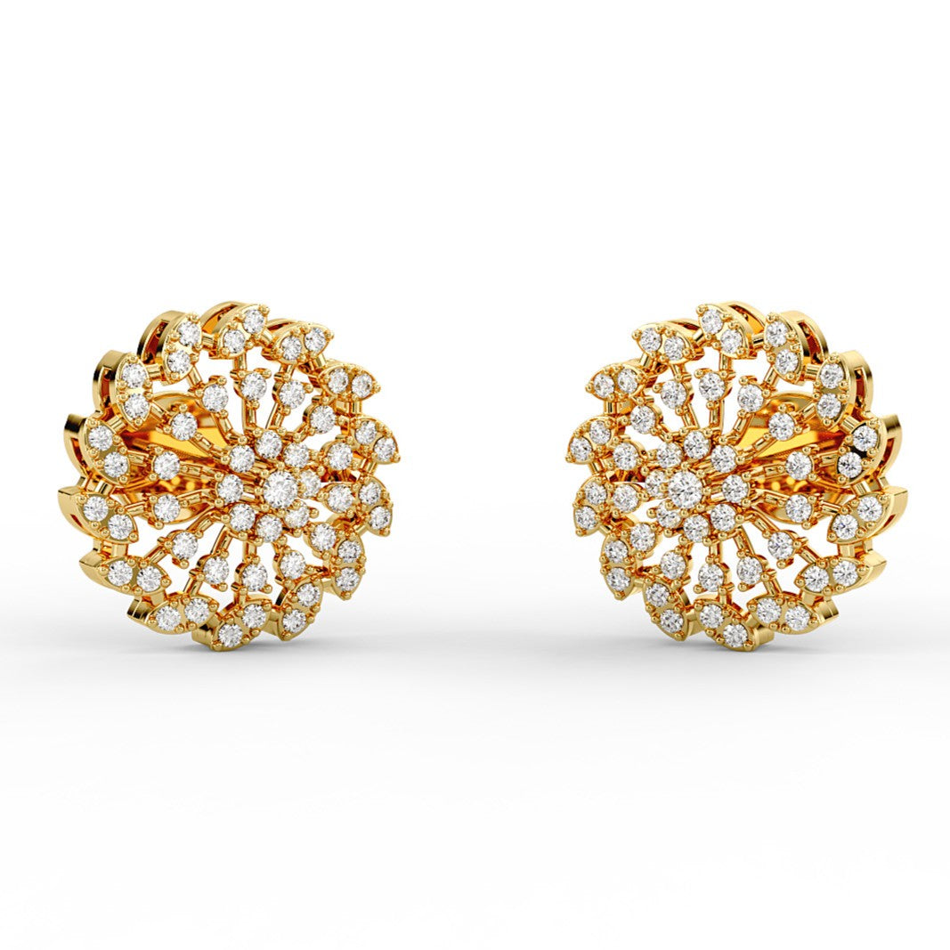 Floral Burst CZ Stud Earrings
