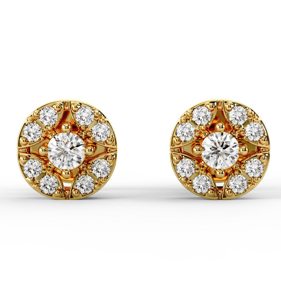 Royal Petal CZ Stud Earrings