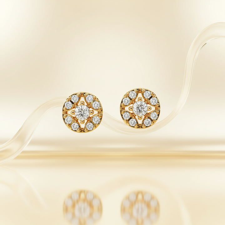 Royal Petal CZ Stud Earrings