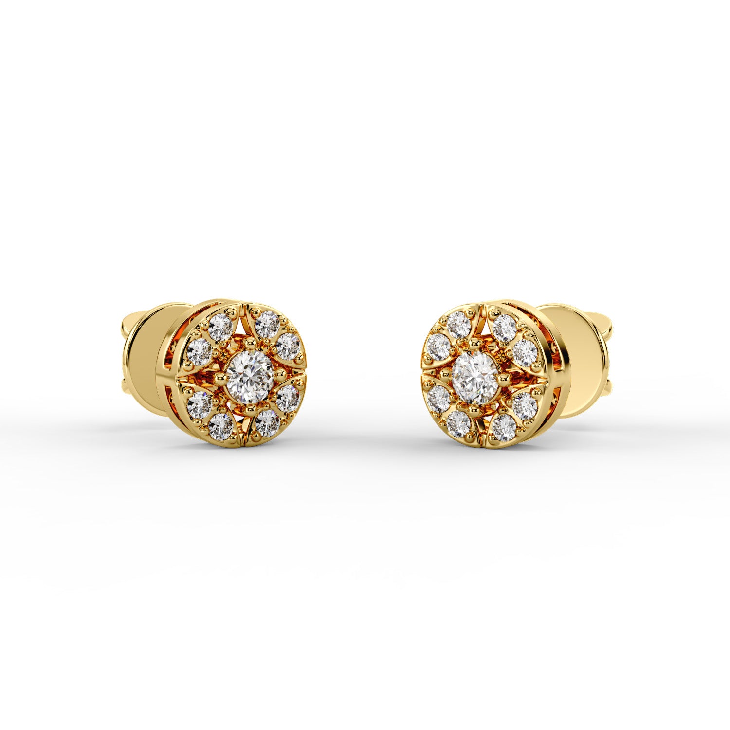 Royal Petal CZ Stud Earrings