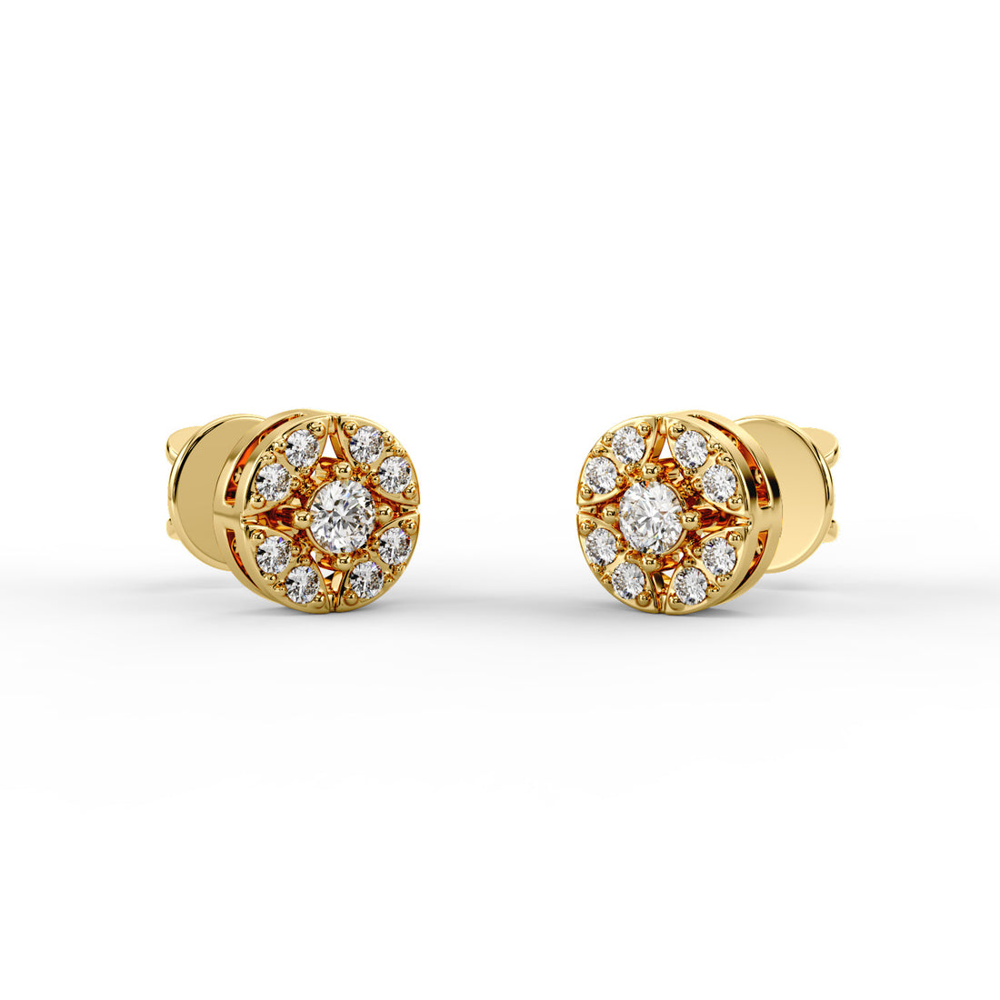 Royal Petal CZ Stud Earrings