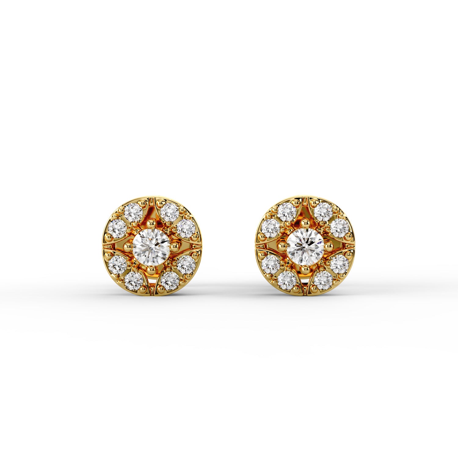 Royal Petal CZ Stud Earrings