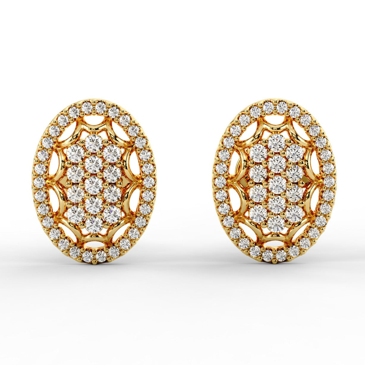 Oval Radiance CZ Stud Earrings