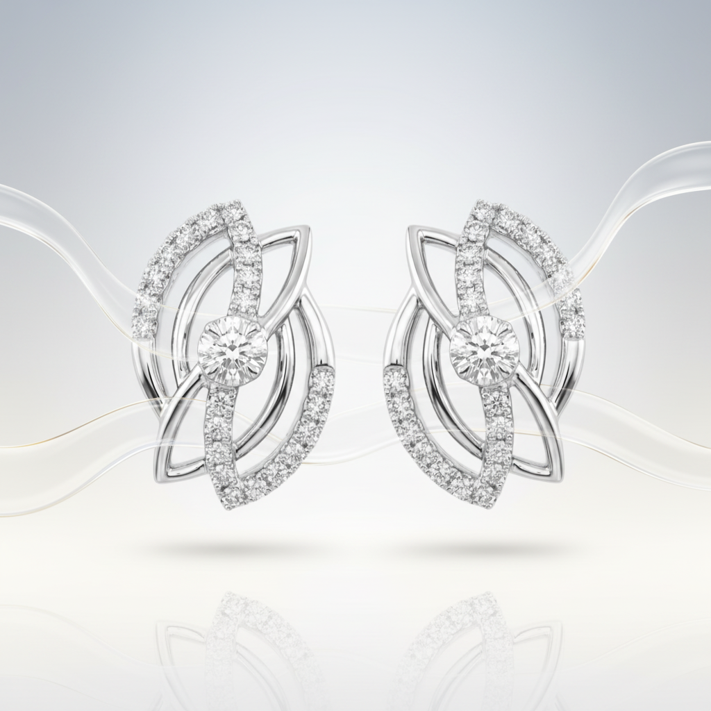 Silver T-Curves Earrings