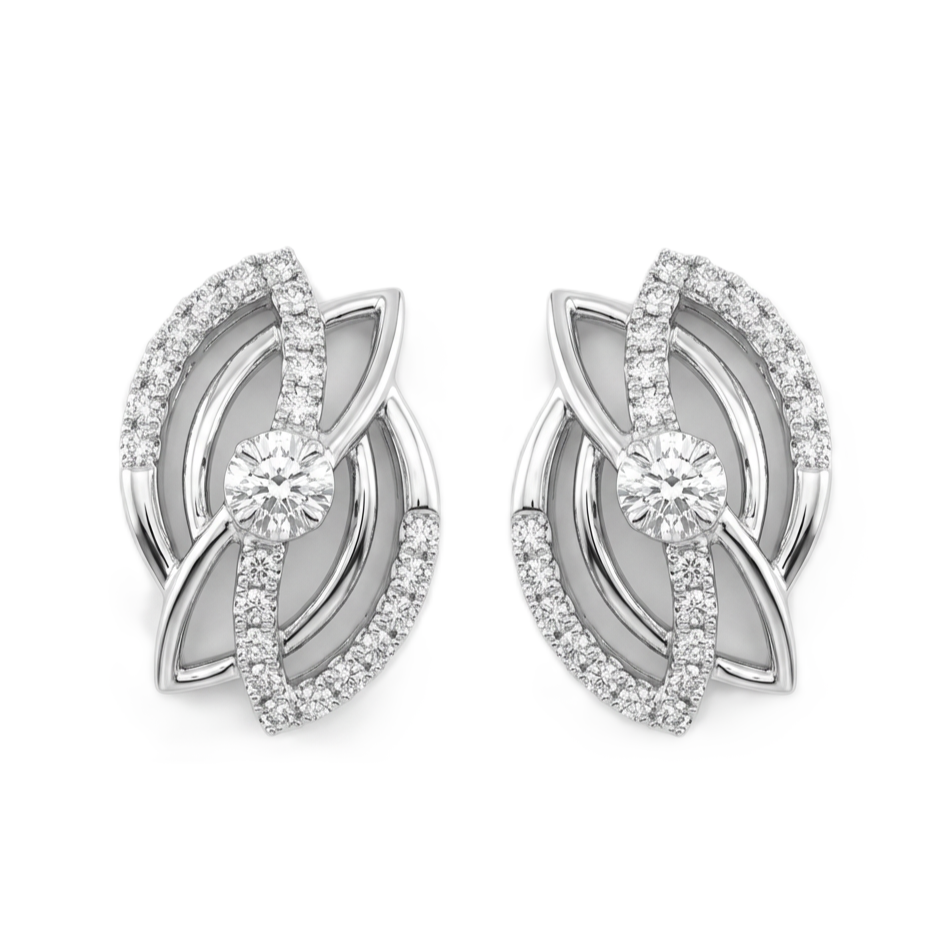 Silver T-Curves Earrings