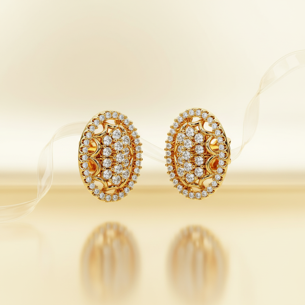 Oval Radiance CZ Stud Earrings