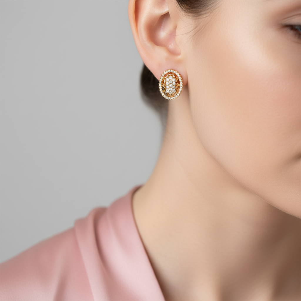 Oval Radiance CZ Stud Earrings