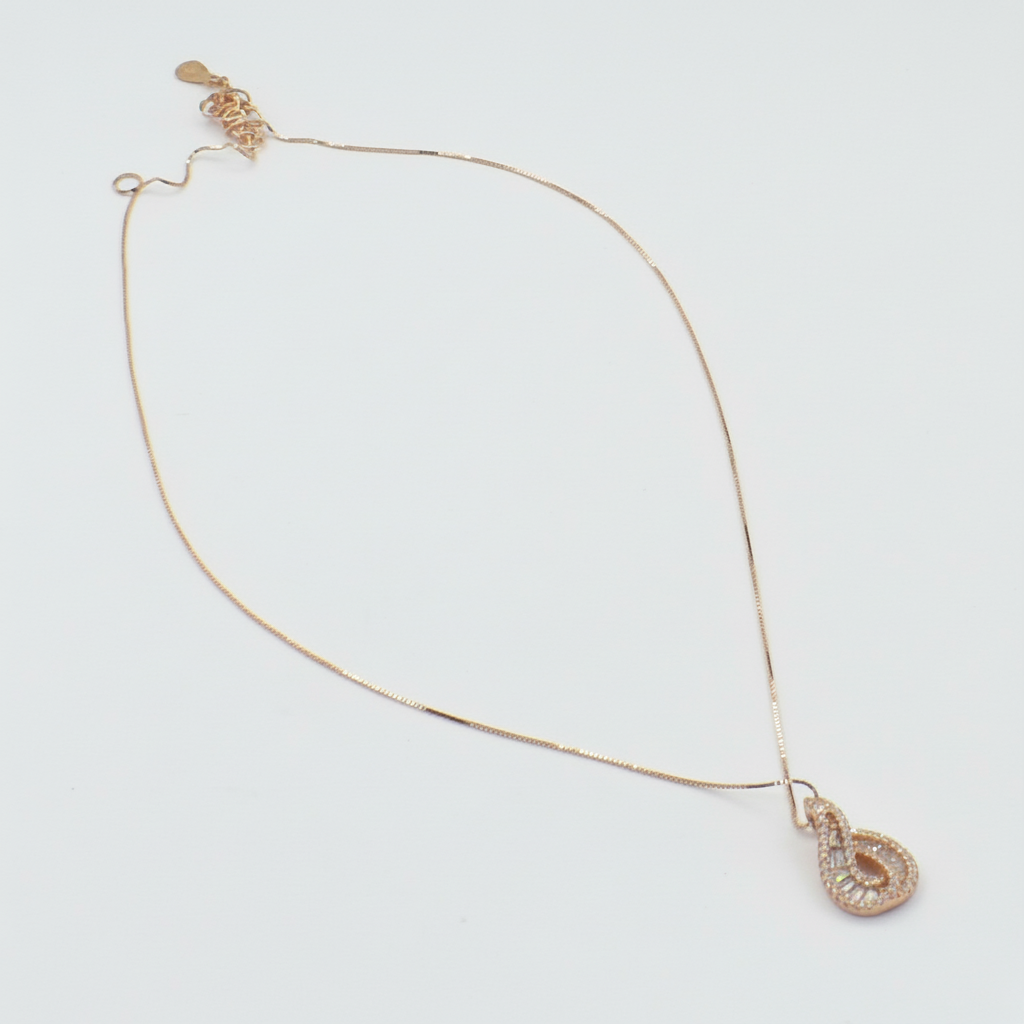 Silver Leaf Pendant Rose Gold